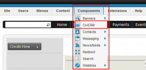 Select CiviCRM from the list of Components