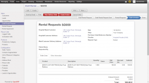 Rental Requests Confirmed in OpenERP/Odoo